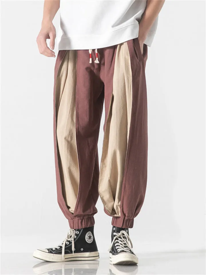 Men's Retro Splice Harem Pants