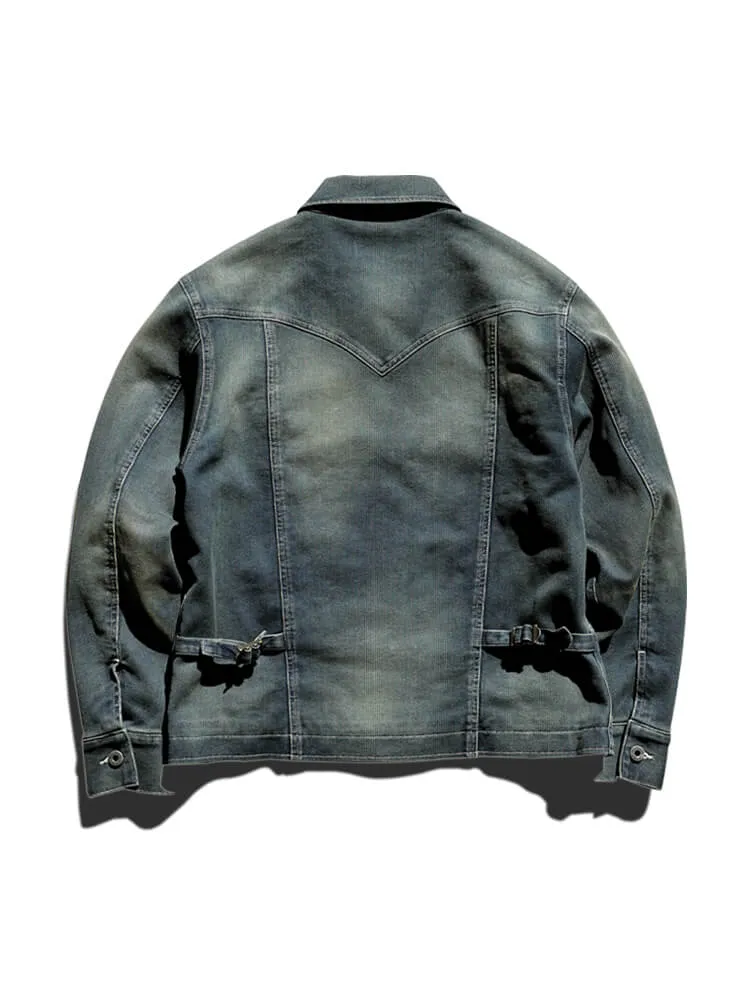 Men's Washed Western Denim Jacket