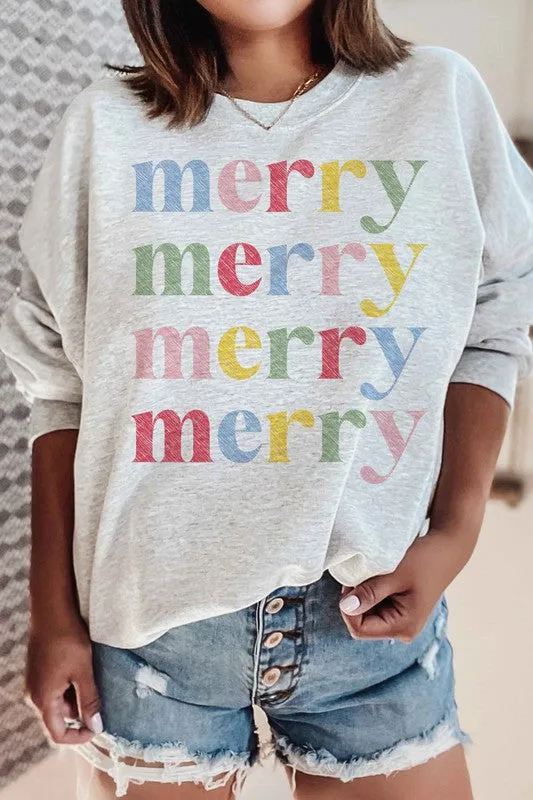 MERRY CHRISTMAS GRAPHIC SWEATSHIRT