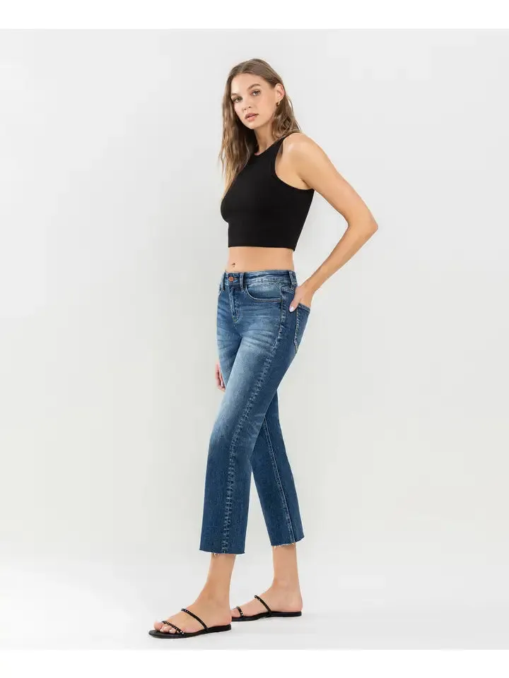 Mid-Rise Crop Straight Jean