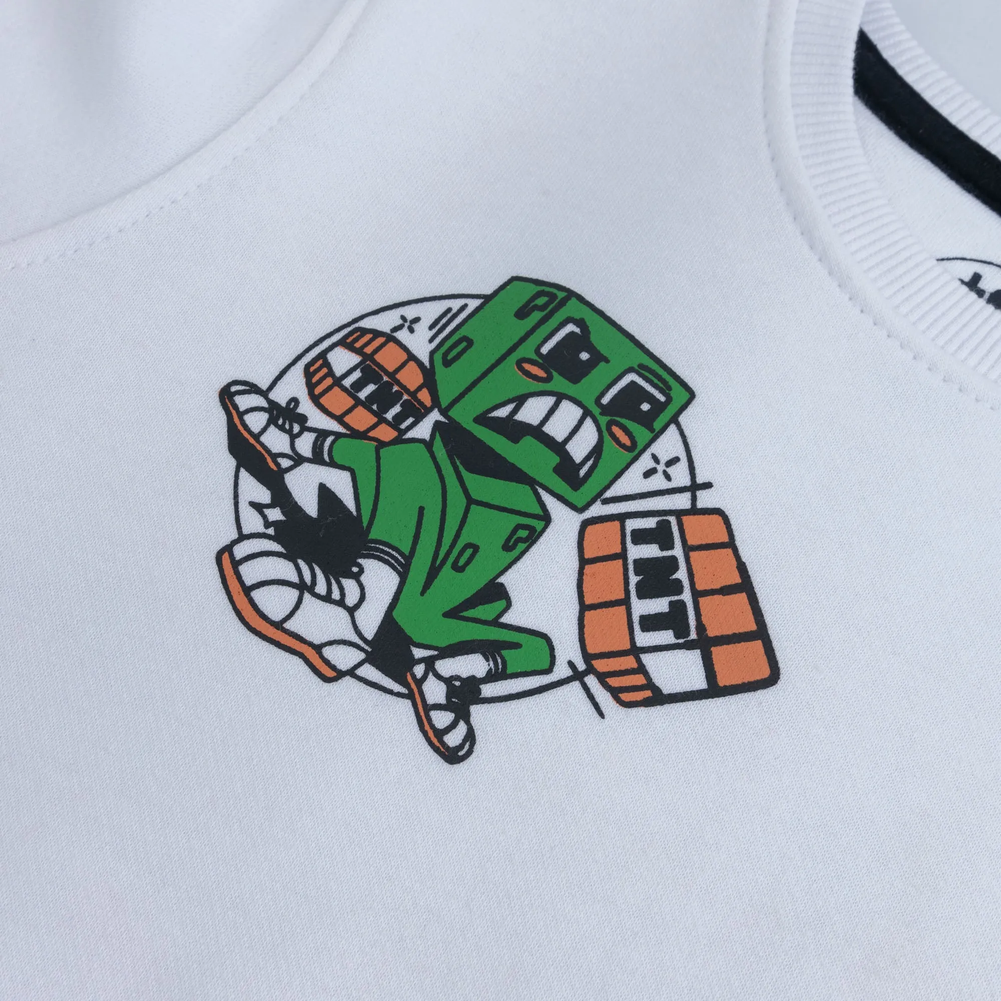 Minecraft White Graphic Sweatshirt