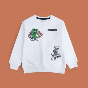 Minecraft White Graphic Sweatshirt