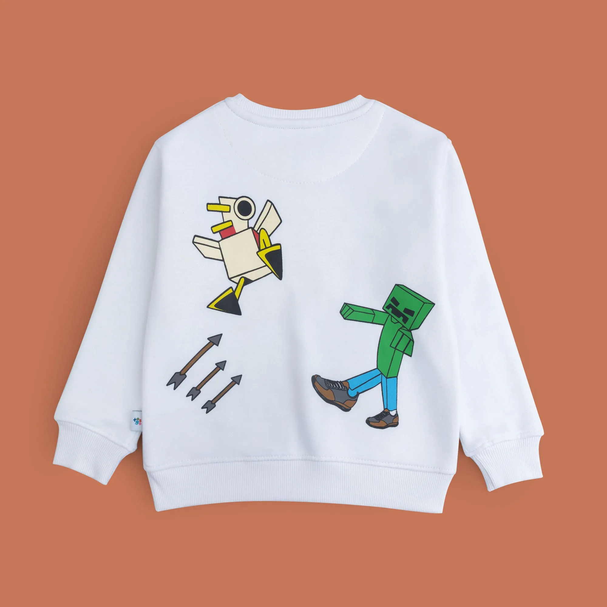 Minecraft White Graphic Sweatshirt