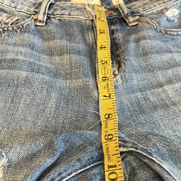 Miss Me High Rise Flare Leg Raw Hem Denim Jeans Size 24.