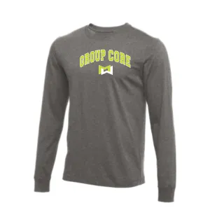 MOSSA Bella   Canvas Unisex Long Sleeve T-Shirt (grey) - Group Core Collegiate Logo