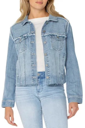 Multi Fray Trucker Jacket by Liverpool