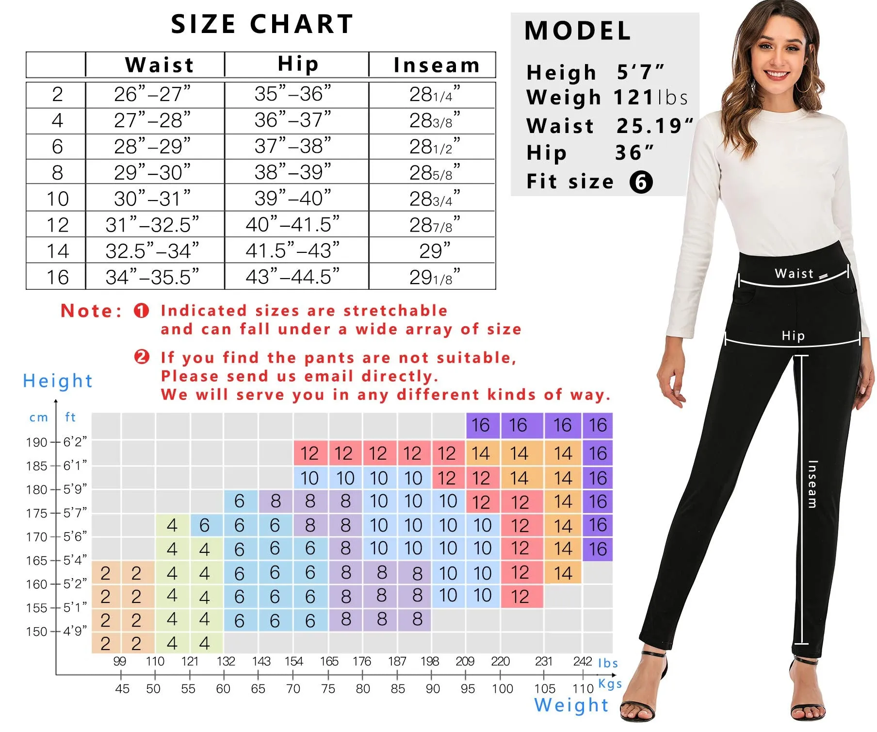 neezeelee Dress Pants for Women Comfort Stretch Slim Fit Leg Skinny High Waist Pull on Pants with Pockets for Work