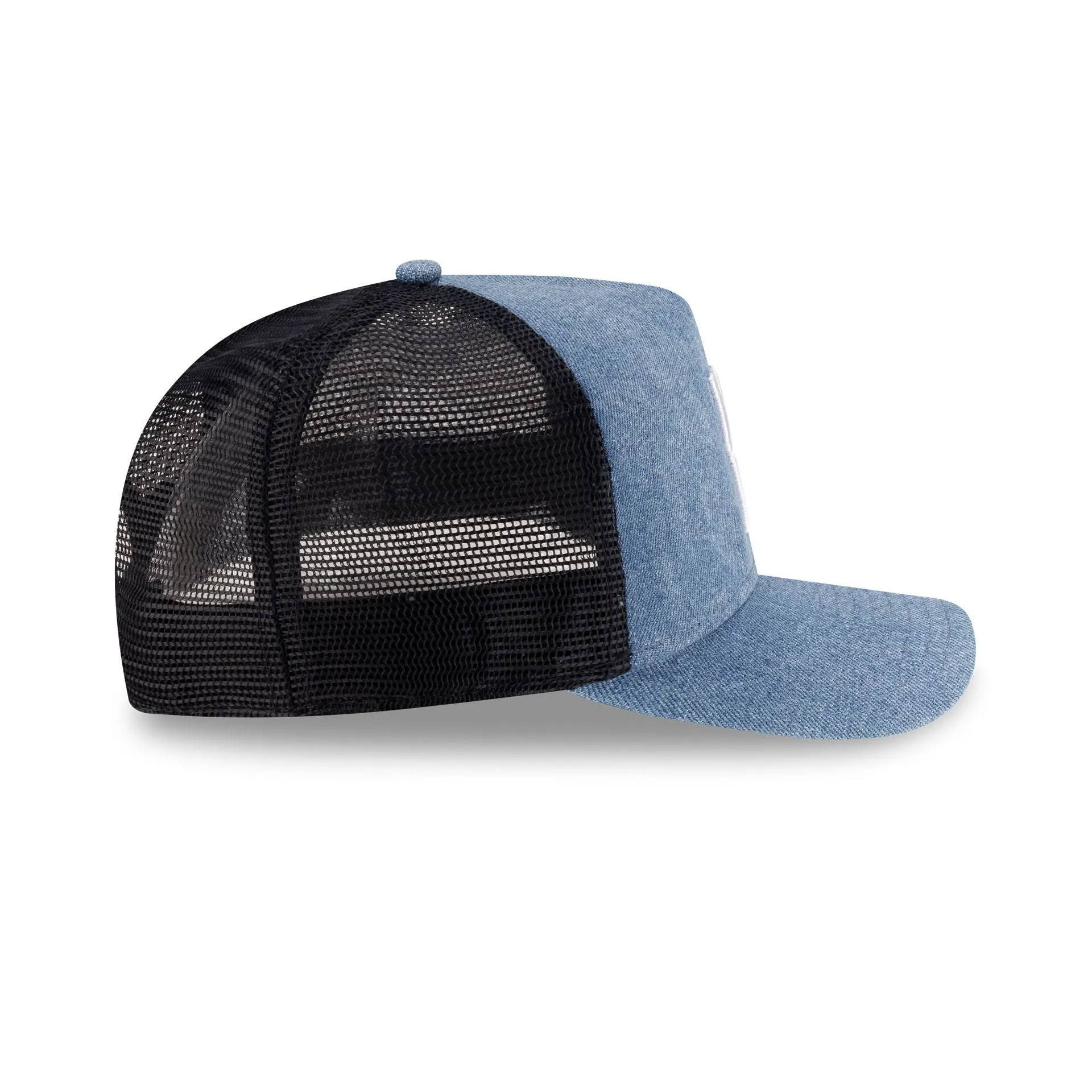 New Era Cap Square Logo Light Denim 9FORTY A-Frame Trucker Hat