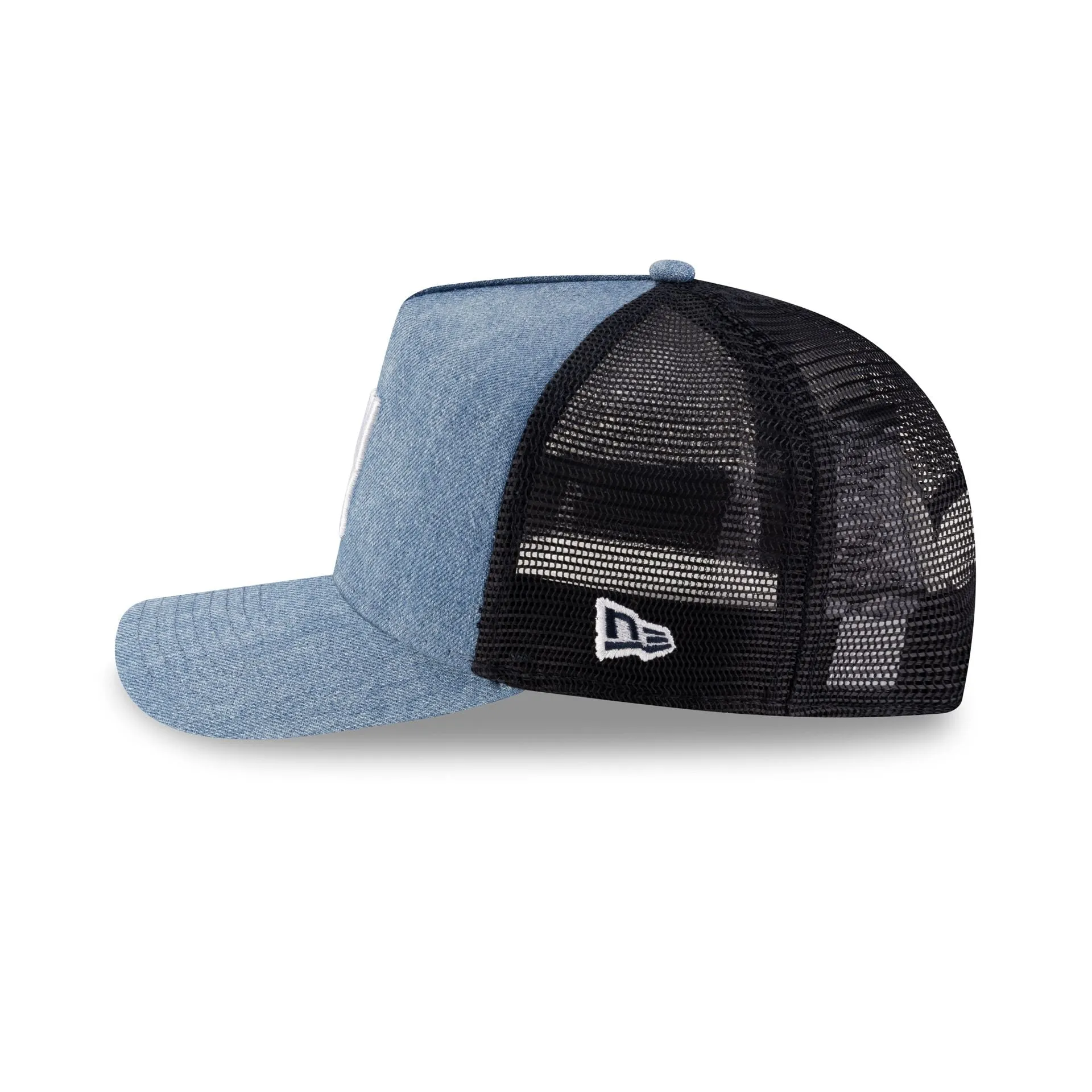 New Era Cap Square Logo Light Denim 9FORTY A-Frame Trucker Hat