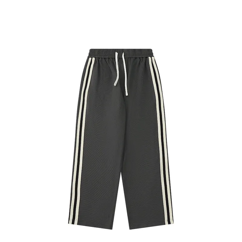 New Oxygen Cotton Sports Ribbon Straight Pants 2023 Autumn And Winter New Fashion Brand Loose Casual Men's Trousers