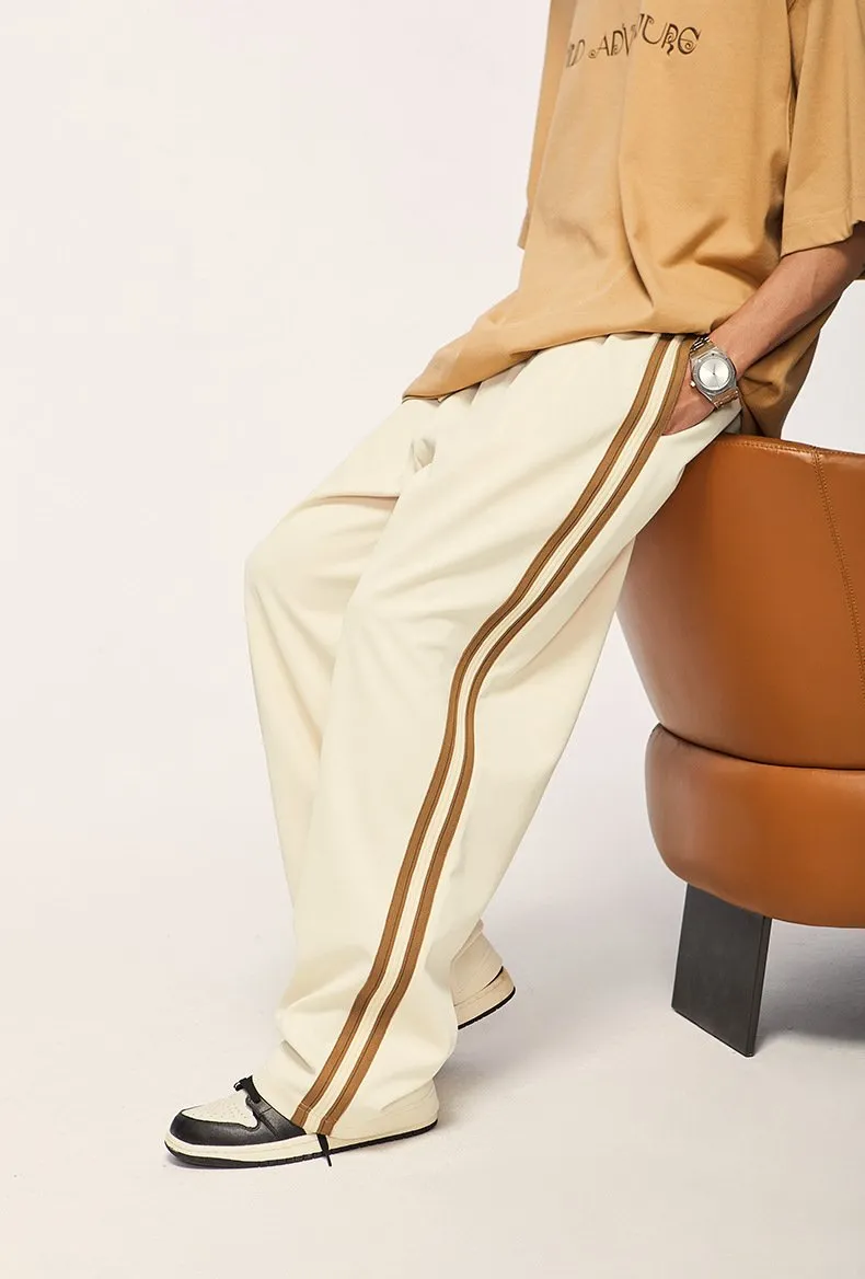 New Oxygen Cotton Sports Ribbon Straight Pants 2023 Autumn And Winter New Fashion Brand Loose Casual Men's Trousers
