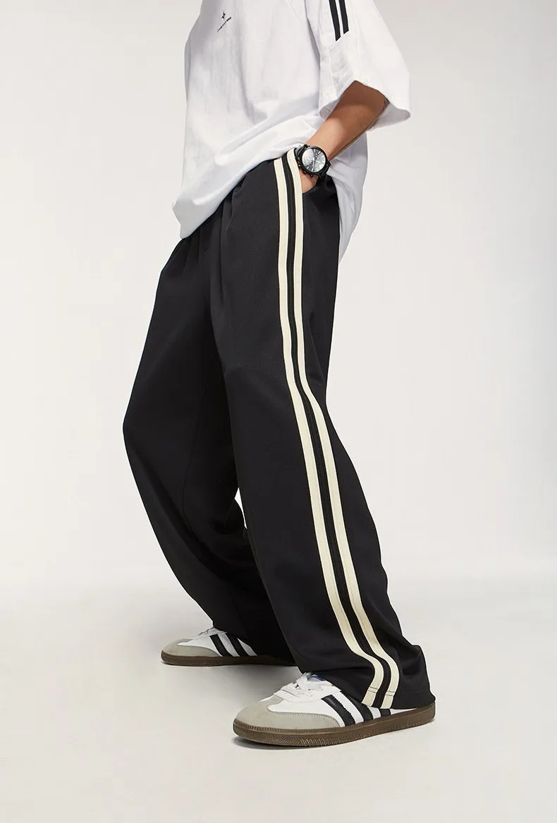 New Oxygen Cotton Sports Ribbon Straight Pants 2023 Autumn And Winter New Fashion Brand Loose Casual Men's Trousers