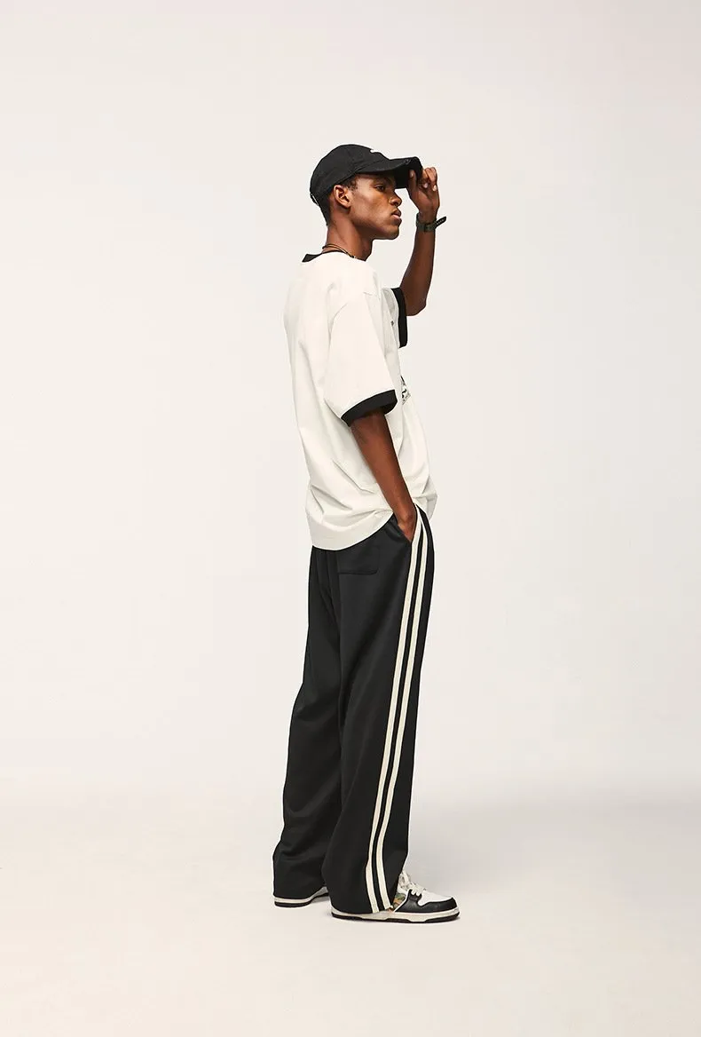 New Oxygen Cotton Sports Ribbon Straight Pants 2023 Autumn And Winter New Fashion Brand Loose Casual Men's Trousers
