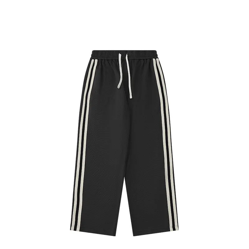 New Oxygen Cotton Sports Ribbon Straight Pants 2023 Autumn And Winter New Fashion Brand Loose Casual Men's Trousers