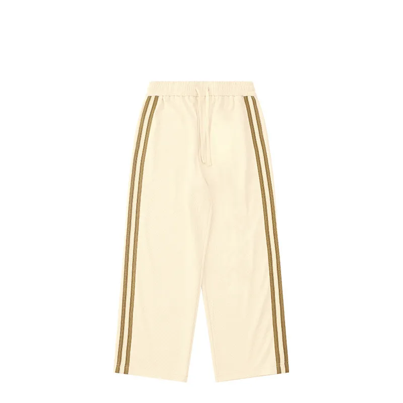 New Oxygen Cotton Sports Ribbon Straight Pants 2023 Autumn And Winter New Fashion Brand Loose Casual Men's Trousers