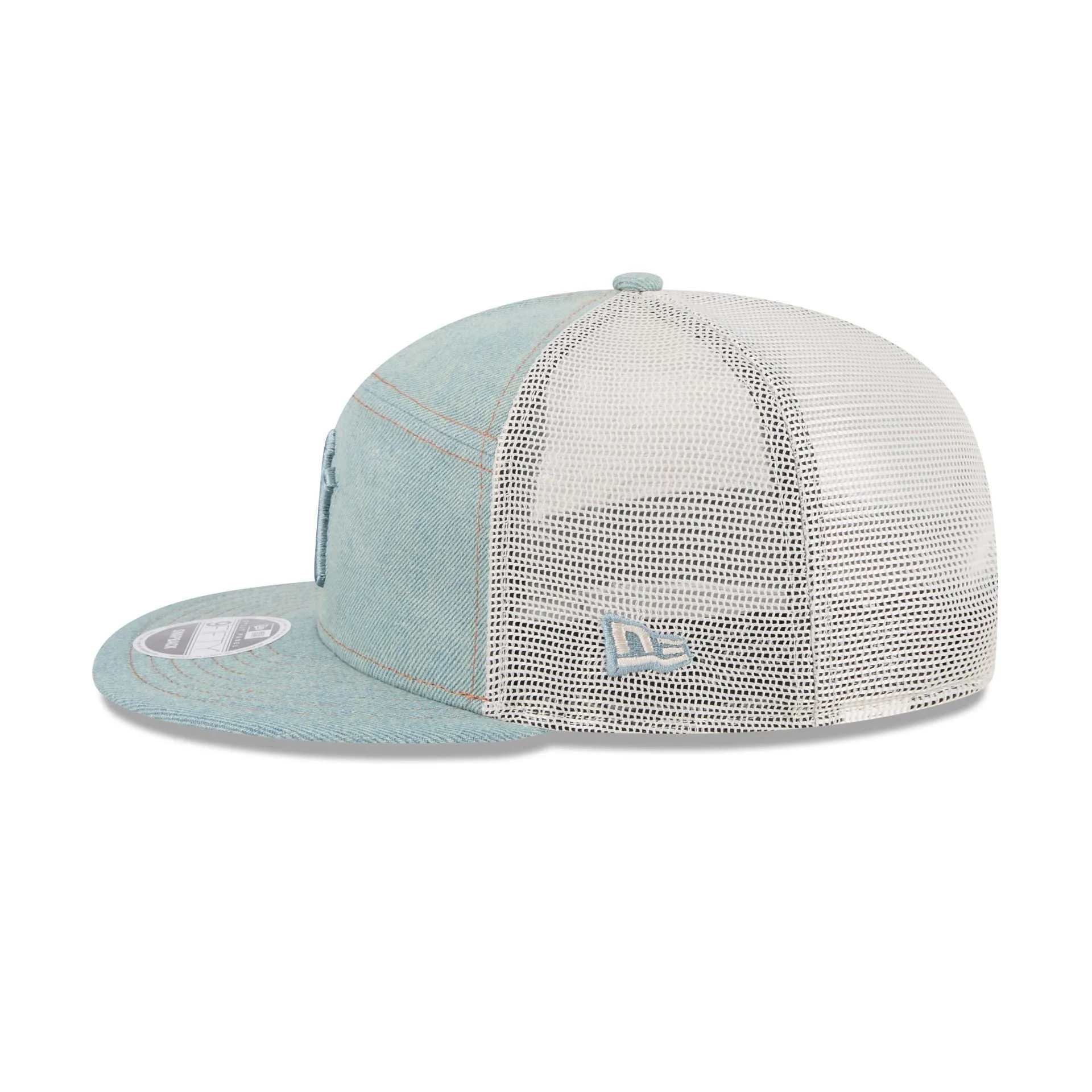 New York Yankees Denim 9FIFTY Split Panel Trucker Hat