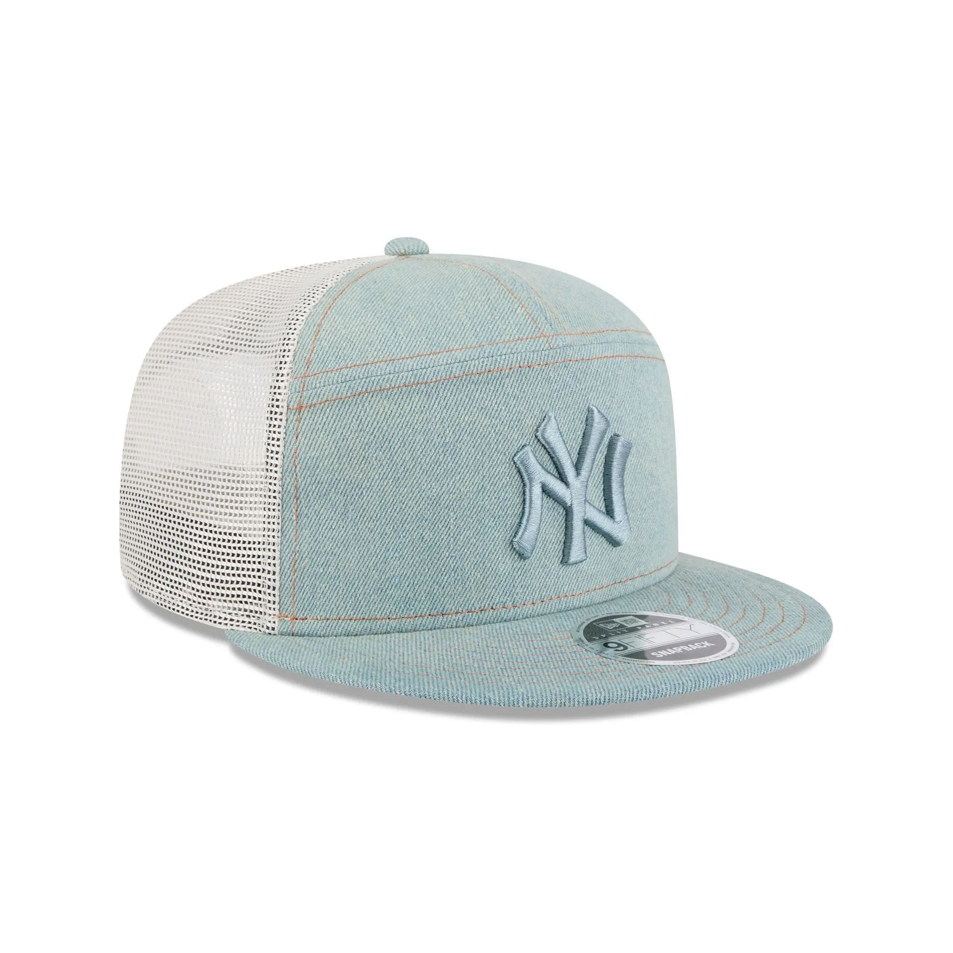 New York Yankees Denim 9FIFTY Split Panel Trucker Hat