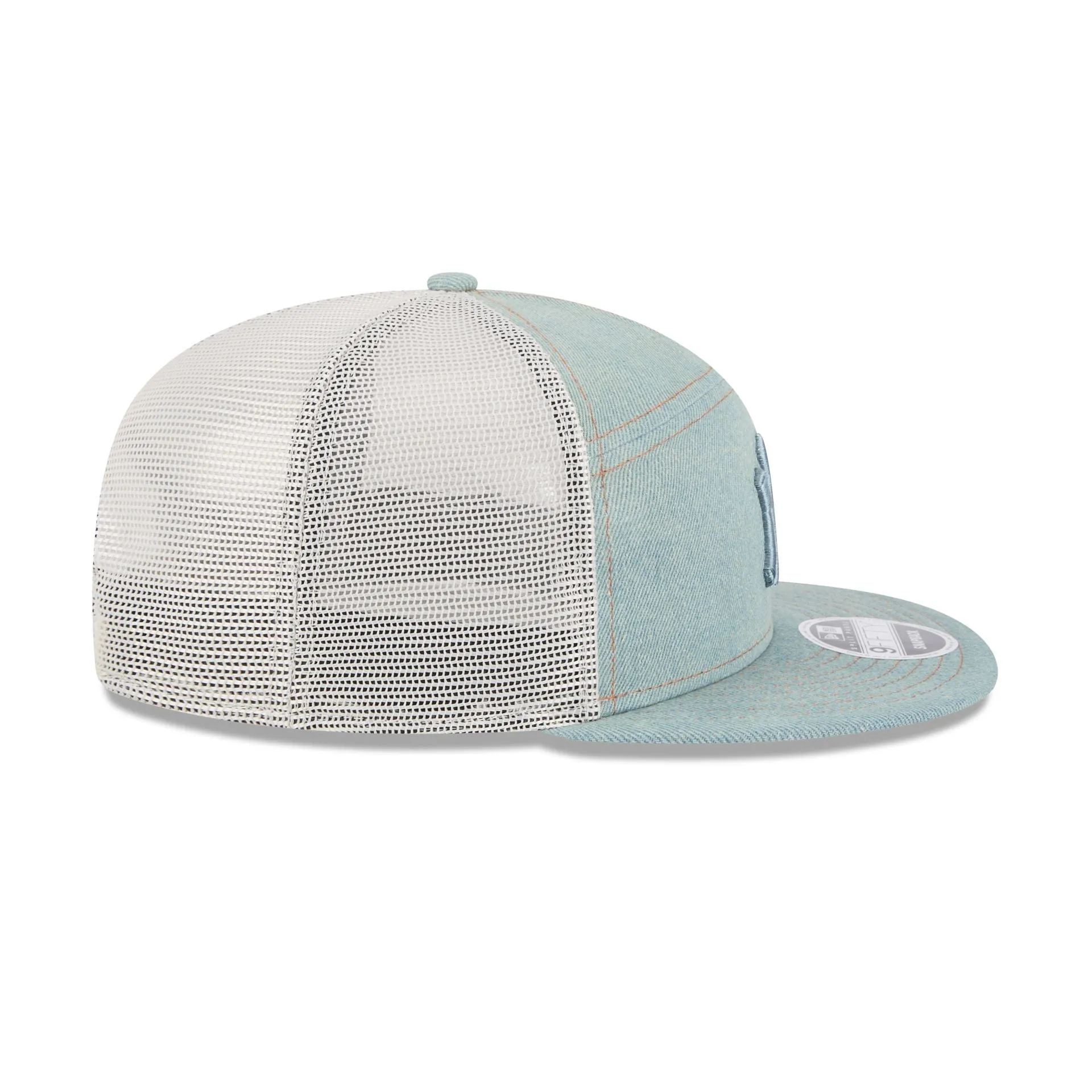 New York Yankees Denim 9FIFTY Split Panel Trucker Hat