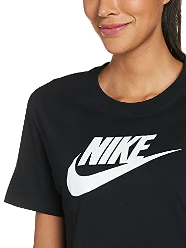 Nike Women's Sportswear Essential Cropped T-Shirt (Medium), Black/White
