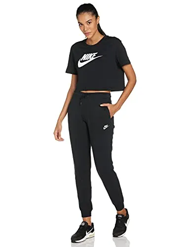 Nike Women's Sportswear Essential Cropped T-Shirt (Medium), Black/White