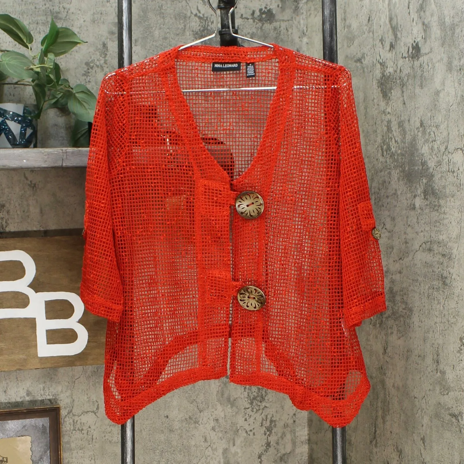 Nina Leonard Women's Coconut Button Bolero Sweater With Tank Top