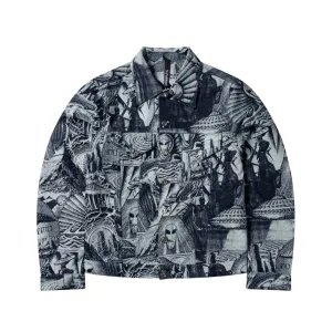 No Problemo - Apocalypse Jacquard Trucker Jacket- Blue