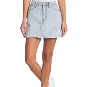 NWT Free People Mini Denim Skirt Size 27]6 A Line Button Up