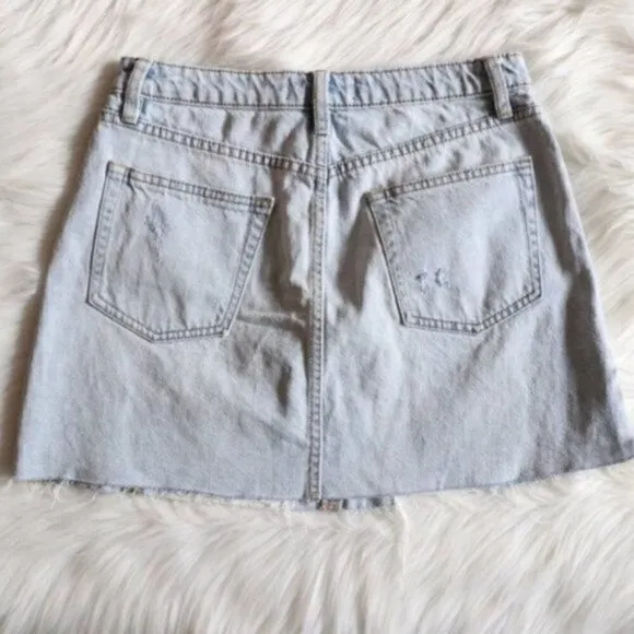 NWT Free People Mini Denim Skirt Size 27]6 A Line Button Up