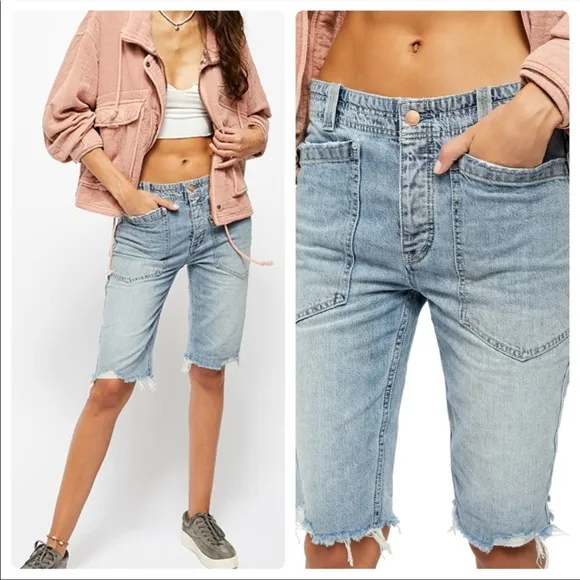 NWT Free People Rebel Rouser Cut-Off Denim Shorts