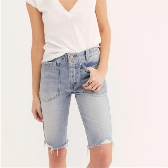 NWT Free People Rebel Rouser Cut-Off Denim Shorts