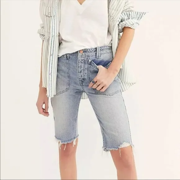 NWT Free People Rebel Rouser Cut-Off Denim Shorts