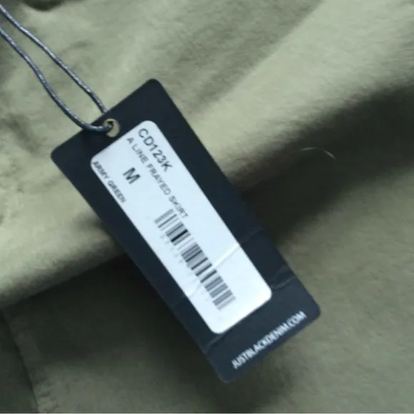 NWT Just Black Army Green Tatiana Denim Skirt