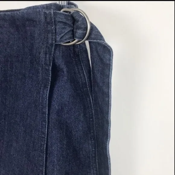 NWT Madewell Denim Raw Hem Mini Wrap Skirt Size 2