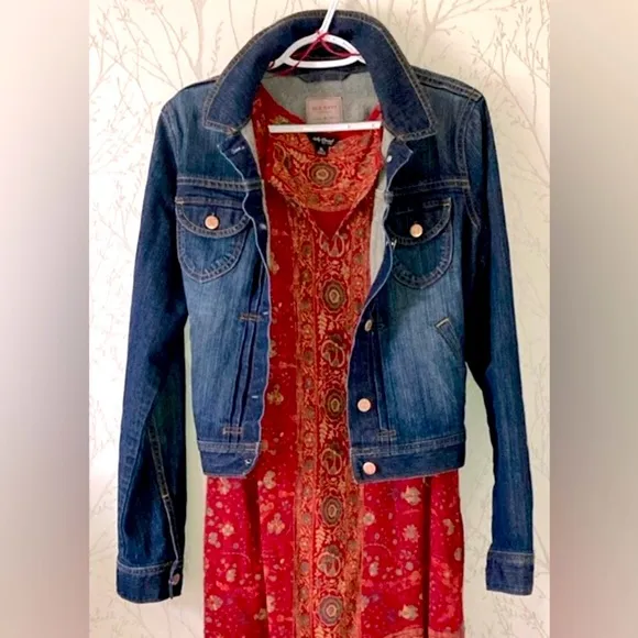 Old Navy Women’s Faded Trucker Stretch Cropped Denim Jean Jacket