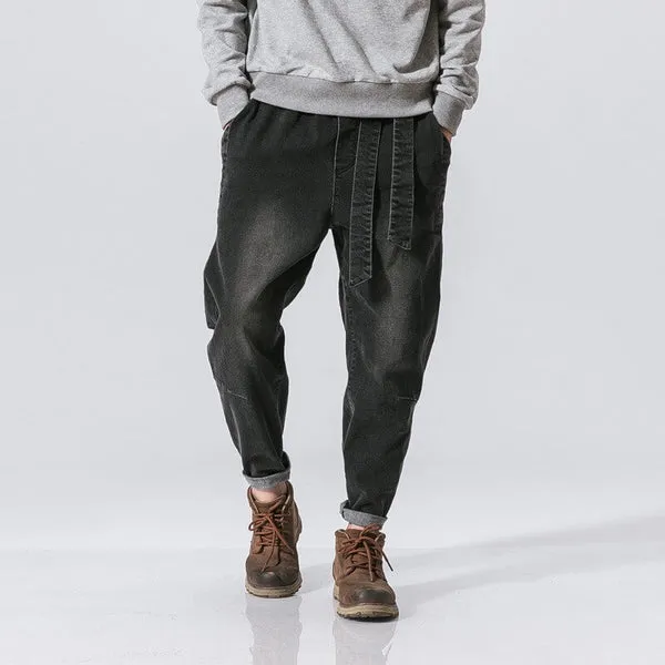 Oleno Harem Denim Pants Black