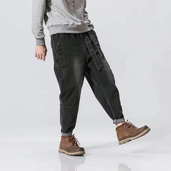 Oleno Harem Denim Pants Black