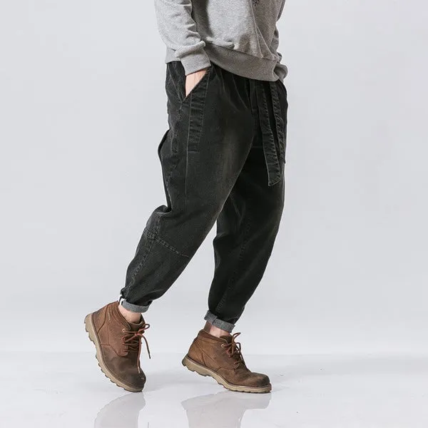 Oleno Harem Denim Pants Black