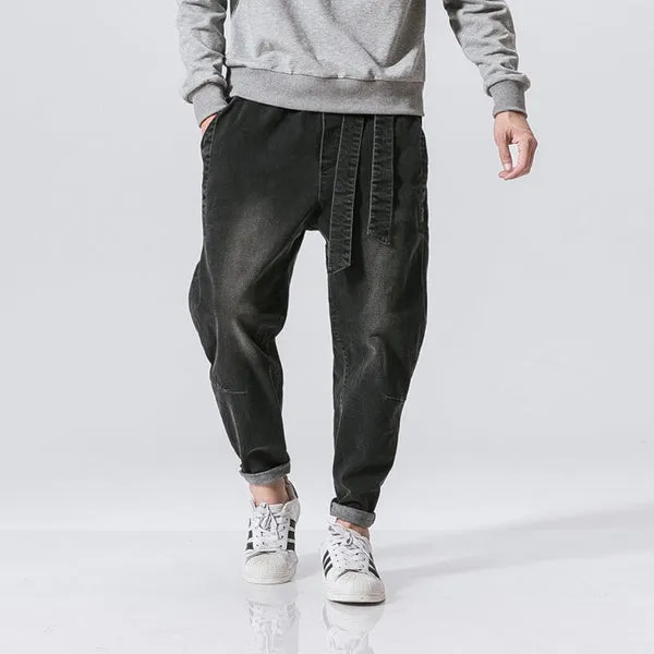 Oleno Harem Denim Pants Black