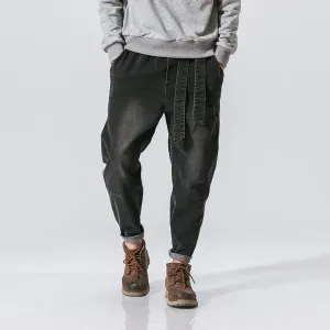 Oleno Harem Denim Pants Black
