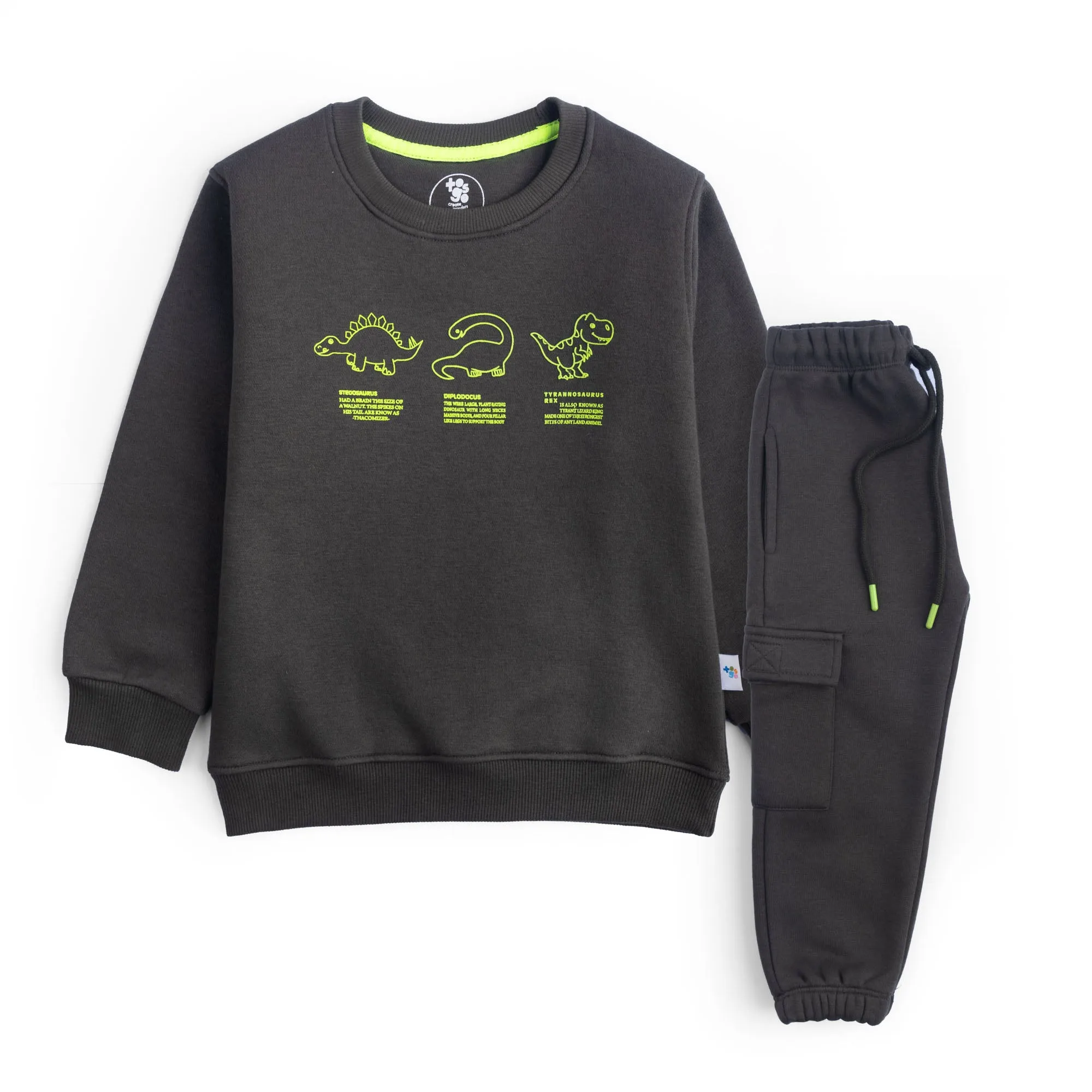 Olive Green Dino Track Suit