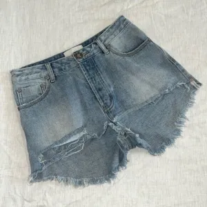 One Teaspoon Bonita High Waist Cut Off Denim Shorts Size 28
