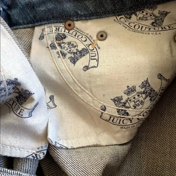 Original Juicy Couture Denim Skirt with Heart Pockets