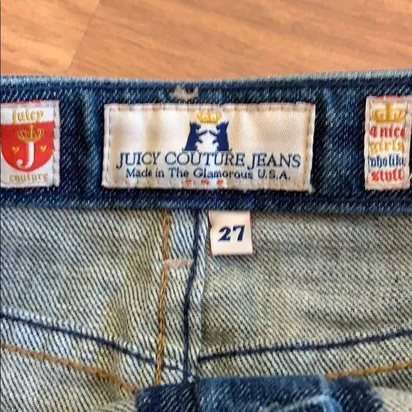 Original Juicy Couture Denim Skirt with Heart Pockets