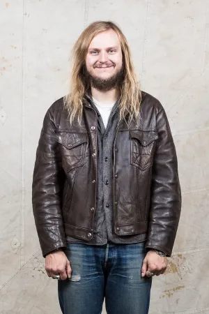 Original Vintage Levi's Shorthorn Big E Lined Leather Jacket