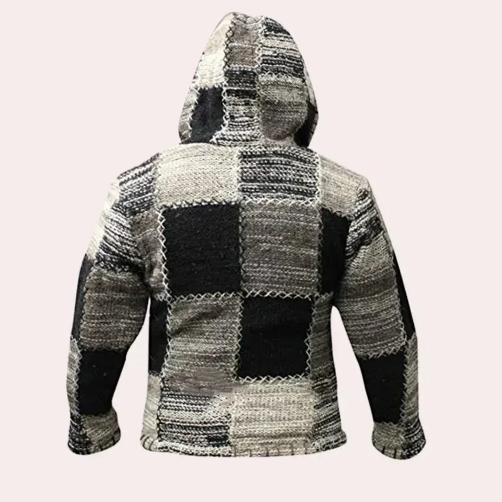 Orlando - modern patchwork jacket with hood for men