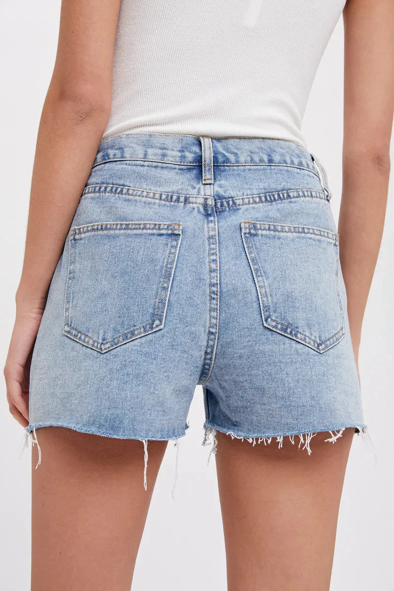 Overlap Denim Shorts