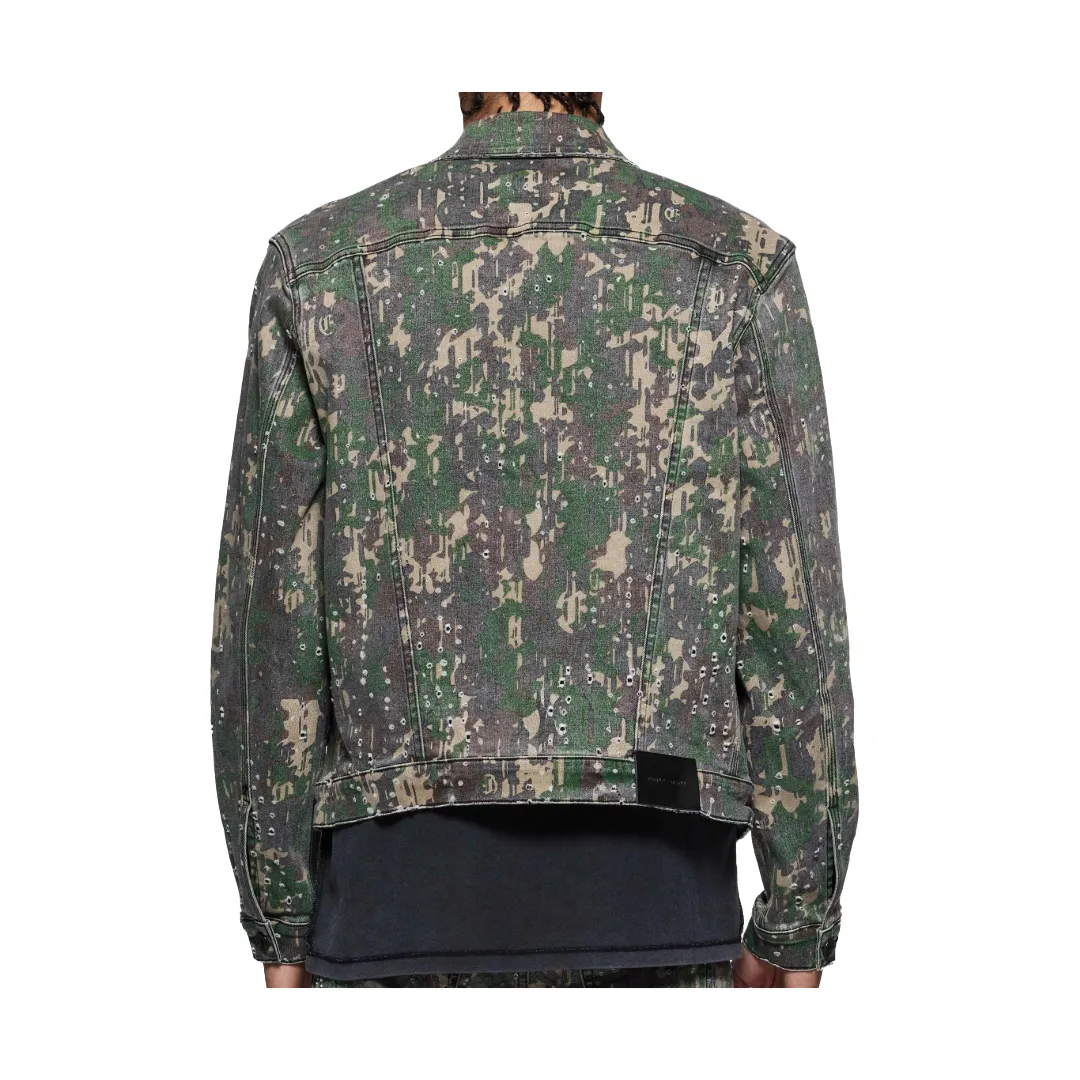 P024 MILITAIRE BUCKSHOT TRUCKER JACKET GREEN