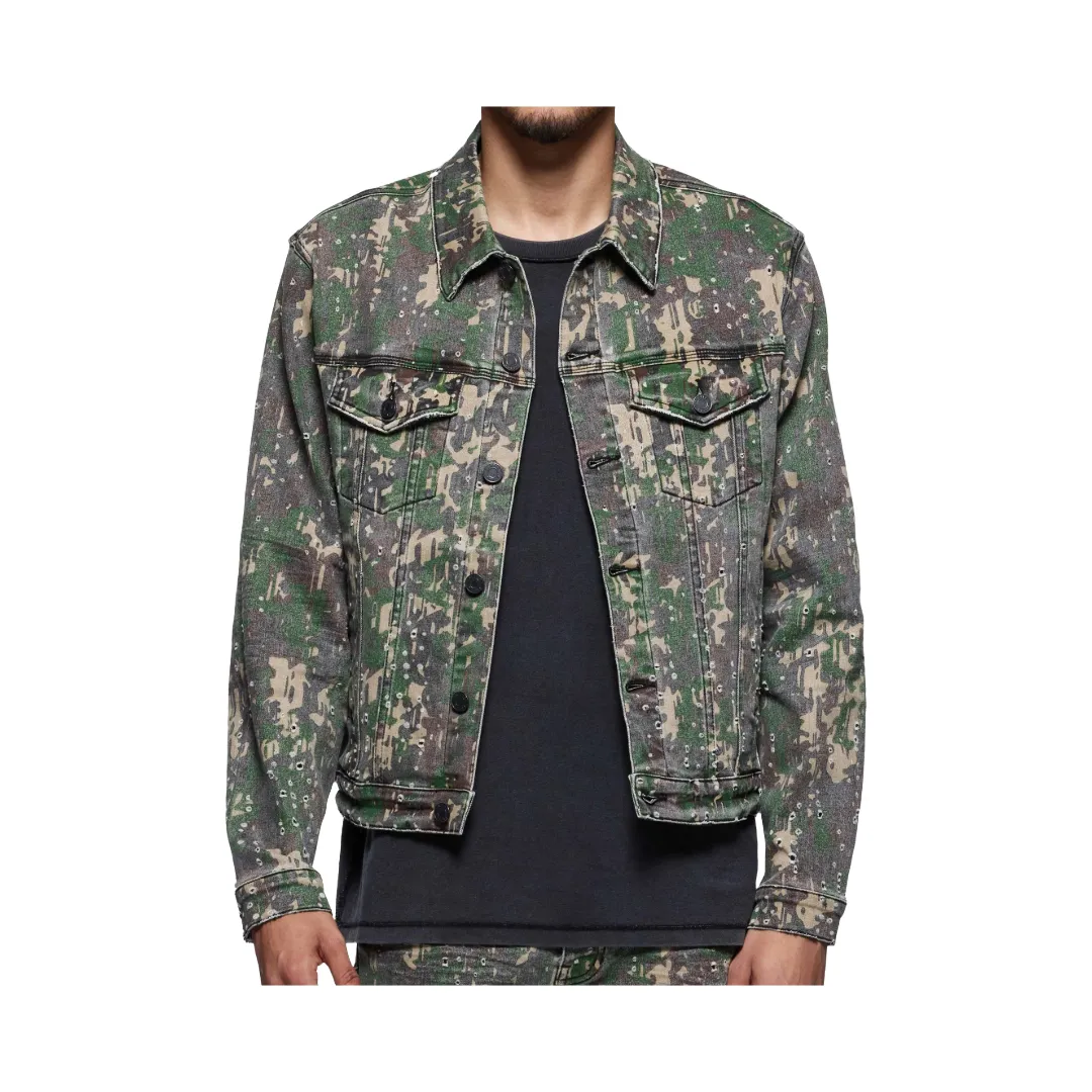 P024 MILITAIRE BUCKSHOT TRUCKER JACKET GREEN