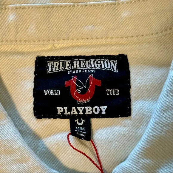 PacSun x True Religion x Playboy Embroidered Oversized Trucker Denim Jean Jacket