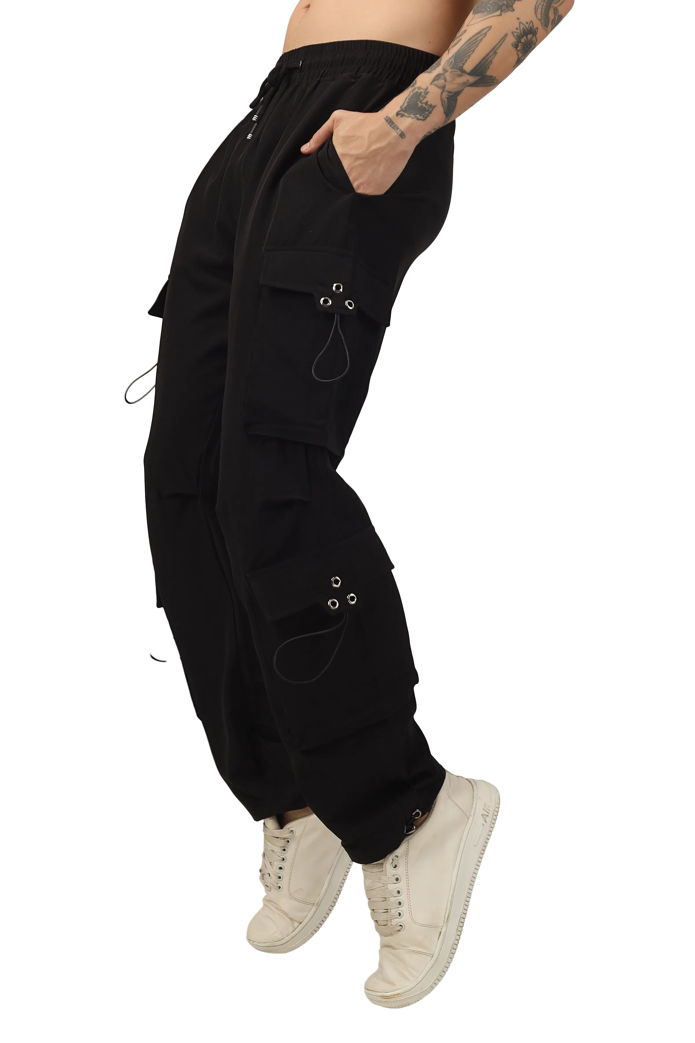 Parachute Cargo Pants (Black)